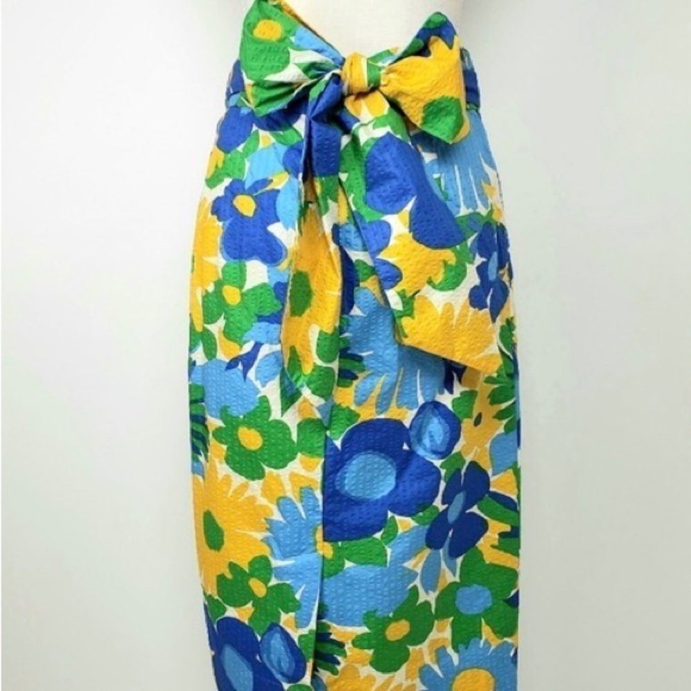 J.Crew Morning Floral Multicolor Print Skirt Tie Waist Women’s Size 2